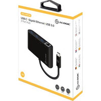 USB-C to Gigabit USB 3.0 3-Port Hub, Black