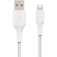 Lightning to USB-A Braided Cable 2m White for iPhone iPad Sync Charge