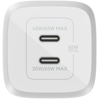 65W Dual USB-C PD GaN Wall Charger