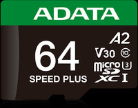 64GB Speed Plus microSDXC UHS-I U3 V30 Card Adapter