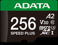 Speed Plus 256GB microSDXC A2 V30 Card 180MB R/W UHS-I U3