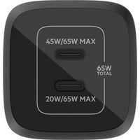 65W Dual USB-C PD GaN Wall Charger - Fast Charging 2 Devices