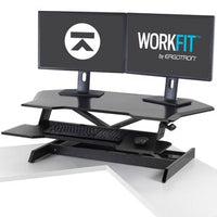 Corner Sit-Stand Desk in Black