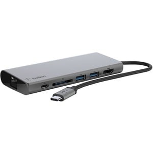 Peripheral Adapters - Belkin 4-Port Mini Hub with USB-C and Power Pass Through