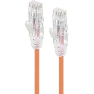 Slim Orange Cat6 UTP Cable, 0.50m, 28AWG