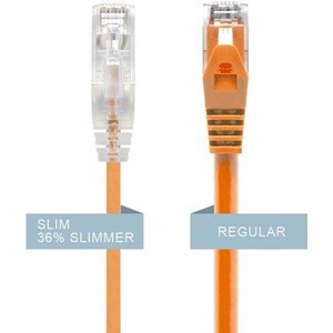 Slim Orange Cat6 UTP Cable, 0.50m, 28AWG