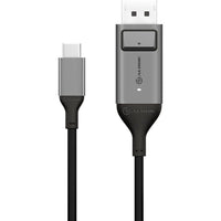 1M USB-C to DisplayPort Cable 4K S.Grey Plug & Play Bidirectional for DisplayPort Computer to USB-C Display.