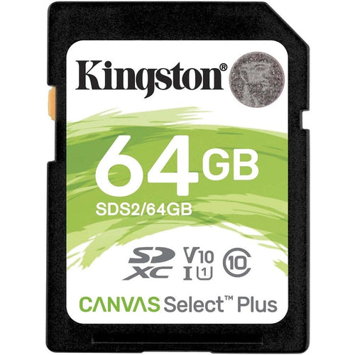 Kingston - Kingston 64GB Class 10 UHS-I SDXC Canvas Select Plus Card