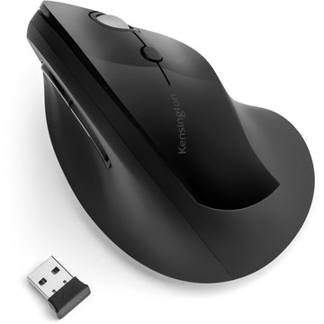 Pro Fit Ergo Vertical Wireless Mouse Black 6 Button Design