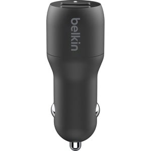 Car Charger with Dual USB-A Ports and Lightning Cable