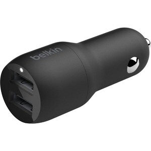 Dual USB-A Car Charger with 1M PVC A-C, 24W
