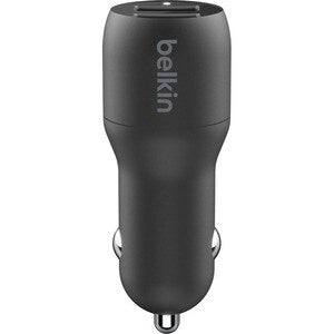 12W Dual USB-A Car Charger in Black