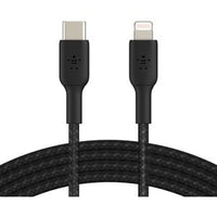 1M Braided USB-C to Lightning Cable, Black