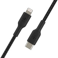 1M Braided USB-C to Lightning Cable, Black