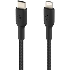 1M Braided USB-C to Lightning Cable, Black