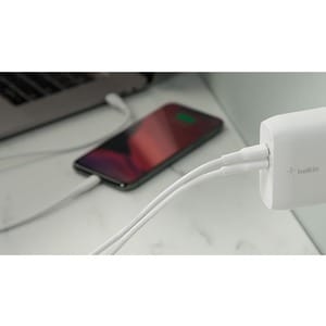 24W Dual USB-A Wall Charger with USB-A to C Cable