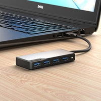 4-in-1 USB-A Fusion Swift Hub - Silver Grey