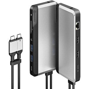 10-in-1 Twin USB-C Super Dock, Slate Grey