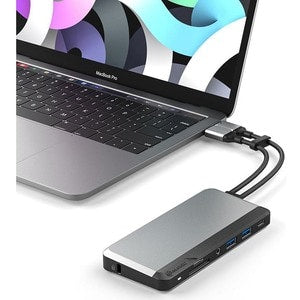 10-in-1 Twin USB-C Super Dock, Slate Grey