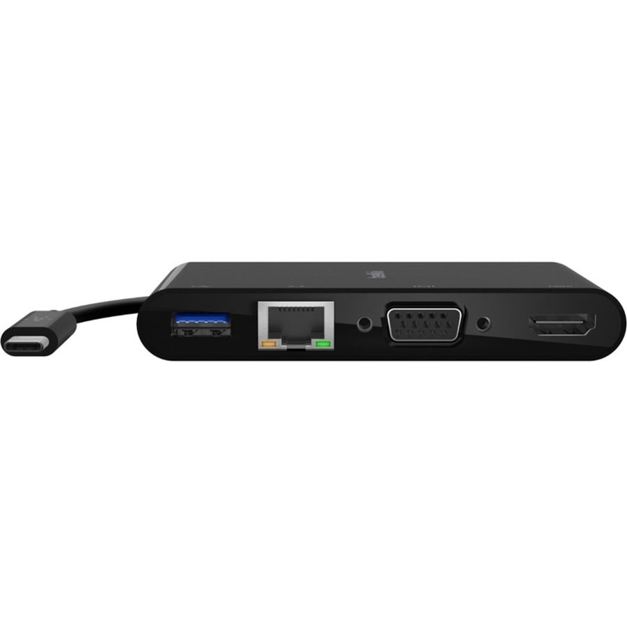 USB-C Multimedia + Charge Adapter 5-Port VGA 4K HDMI GbE Adapter