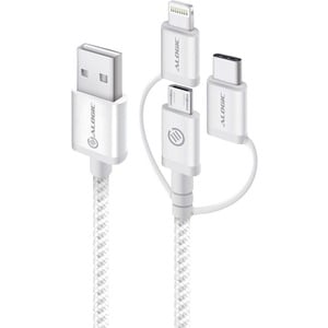 3-in-1 Charge and Sync Cable, Silver