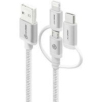 3-in-1 Charge and Sync Cable, Silver