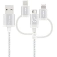 3-in-1 Charge and Sync Cable, Silver