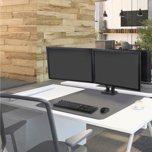 Matte Black Desk Dual Monitor Arm