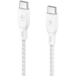 100W 2M USB-C to USB-C Braided Cable, White