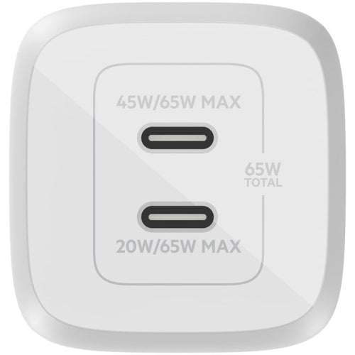 belkin - Belkin 65W Dual USB-C PD GaN Wall Charger