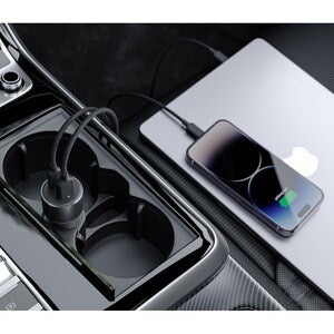 100W Rapid Car Charger with USB-C and USB-A Ports