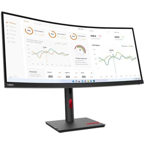 Computer Monitors - Lenovo T34W-30 34inch WQHD Curved 3ms USB-C Monitor