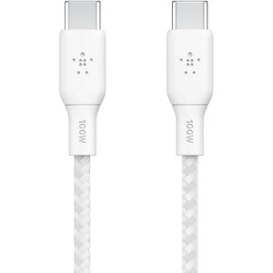 100W USB-C to USB-C 3M Braided Cable, White