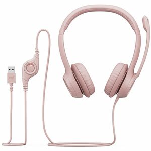 USB Digital Headset - Rose, PC Microphone Combo, Business Accessory