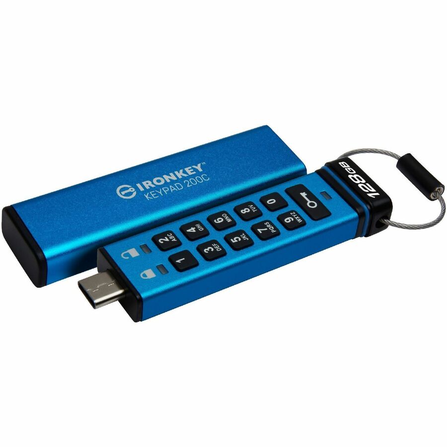 128GB IronKey Keypad 200C 256-bit Encryption USB-C FIPS Drive