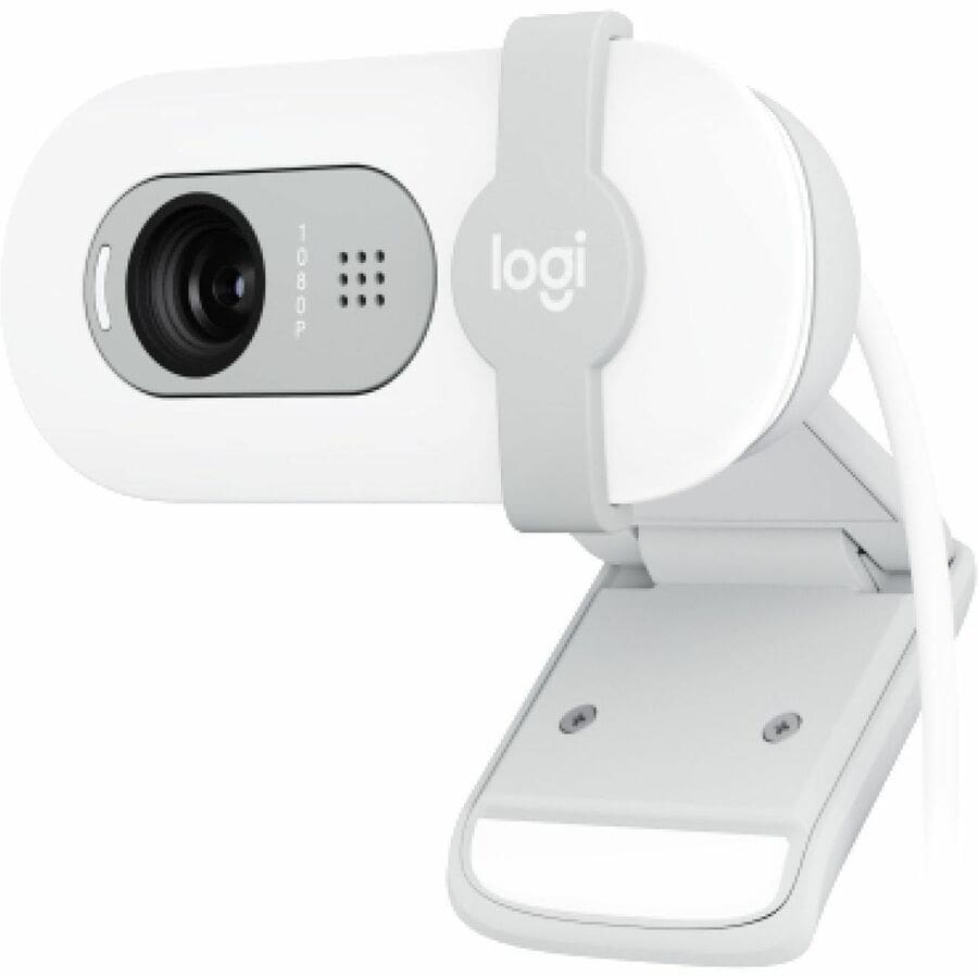 100 Full HD Webcam Off-White Full HD Auto-Light Balance Built-in Mic Privacy Shutter Webcam