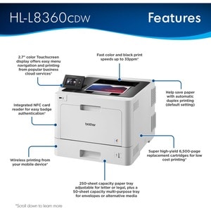 Single Function Colour Laser Printer Model HLL8360CDW