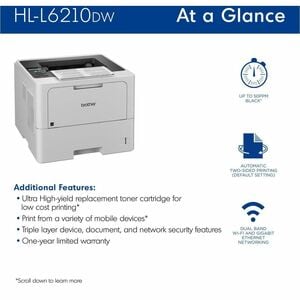 Mono Laser Printer Model HLL6210DW