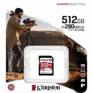 512GB SDXC Canvas React Plus U3 UHS-II Flash Memory Card