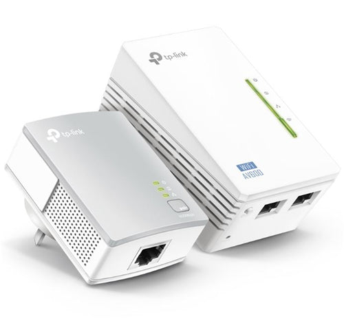 Networking - Tp-link AV600 Powerline Kit Ethernet Adapter+WiFi Adapter with Wi-Fi Clone Button, 600Mbps, 3x Fast Ethernet, N300 AP