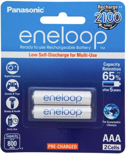Panasonic - Panasonic Eneloop AAA 800mAh Rechargeable Batteries 2 Pack