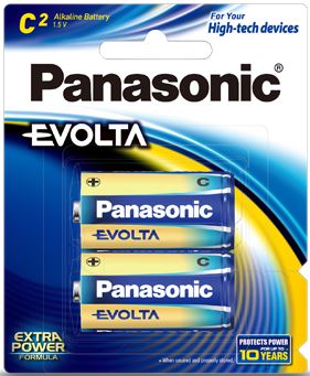 Evolta C Alkaline Battery 2 Pack Alkaline 1.5V Pack