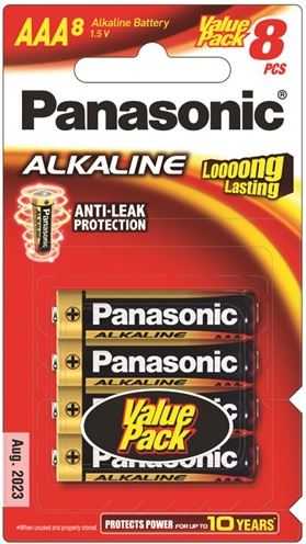 Panasonic - Panasonic AAA Alkaline Battery 8 Pack