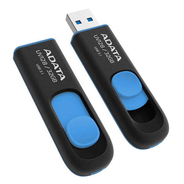 UV128 32GB Blue/Black Retractable USB 3.1 Flash Drive