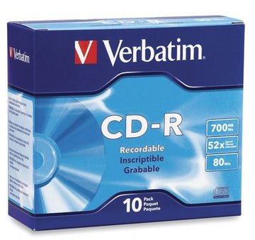 CD-R 700MB 52x 10 Pack Slim Cases Media