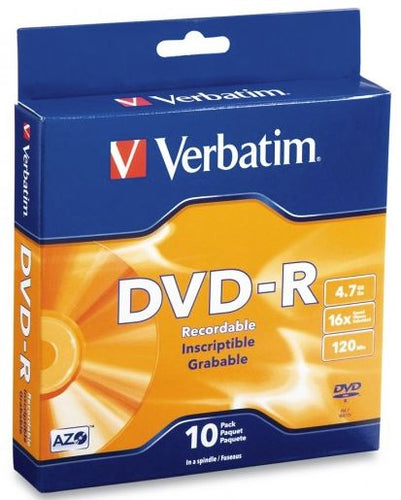 Verbatim - Verbatim DVD-R 4.7GB 16x 10 Pack Spindle