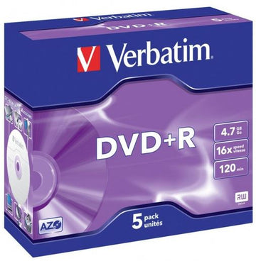 DVD+R 4.7GB 16x 5 Pack Jewel Cases Blank Discs