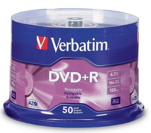 Verbatim - Verbatim DVD+R 4.7GB 16x 50 Pack on Spindle