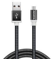 USB Type-A to Micro USB Braided Cable 1m Black - Fast Charging, High Efficiency Data Transfer - Plug and Play - Reversible Connector - for Android Devices