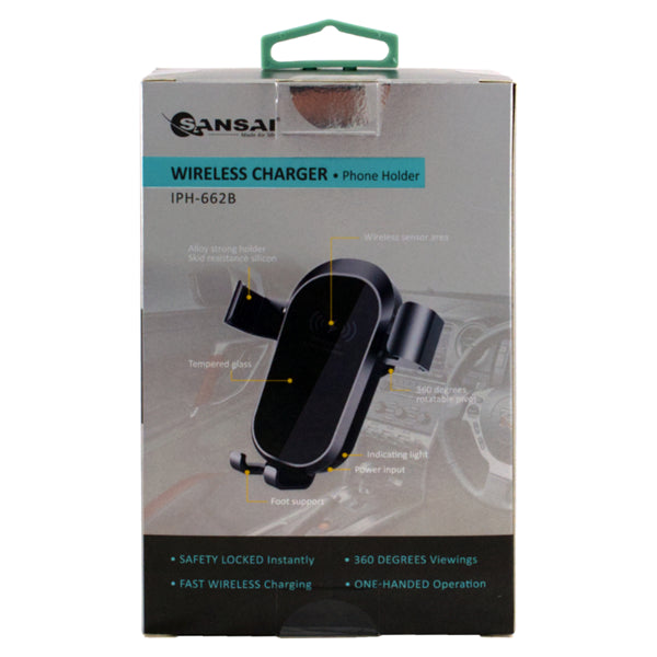 Hands-free Car Vent Mount Wireless Charging 10W for QI Devices